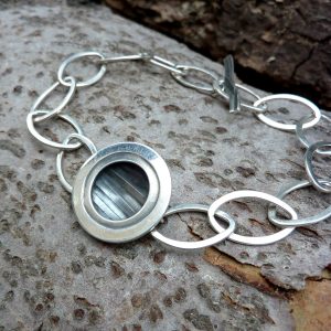 Handmade Silver Swirling Pool Bracelet.