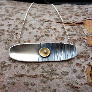 Silver and Gold Palm Tree Pendant