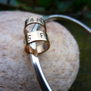 Personalised Silver and Gold Bangle