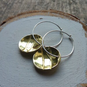 Handmade Silver and Brass Hooped Earrings