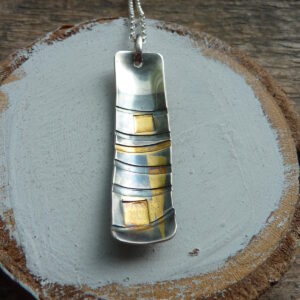 Handmade Silver and Gold Palm Tree Pendant
