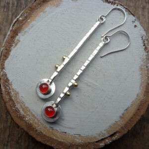 Handmade Silver and Carnelian Dangle Earrings